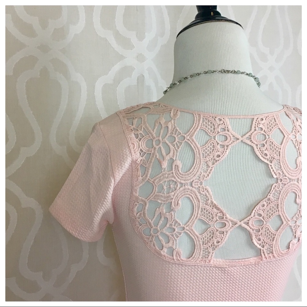 Blush Pink Waffle Dress - Picture 3 of 8